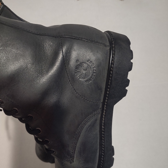 Black Lace-Up Combat Boots - Picture 2 of 7